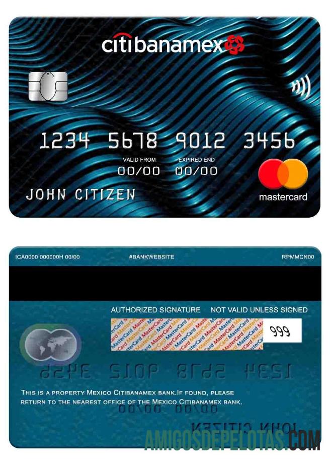 Mexico Citibanamex Bank Mastercard real example